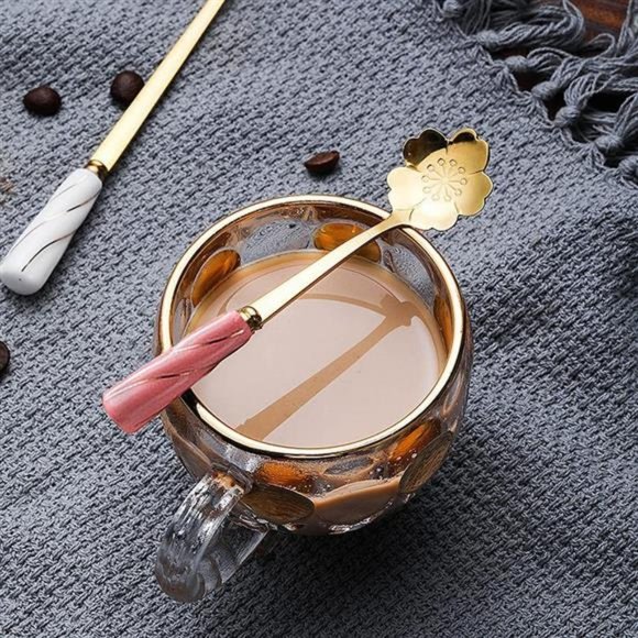 Pink Spoon Cherry Blossoms Flower Spoon Sakura Spoon Sugar Spoon